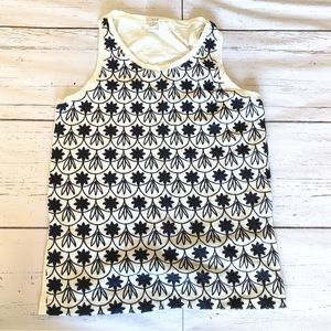 Navy embroidered J Crew sleeveless top